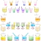 Resin Pendants, Glass Bottle Pendant Decorations, Acrylic Goblet Pendants, Plastic Goblet Pendants, Plastic Pendants, Imitaion Bubble Tea/Boba Milk Tea, Mixed Color, 30pcs/bag