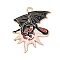 Alloy Enamel Pendants, Dragon, Golden, Sun, 29x25x1.5mm, Hole: 2mm