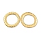 Ion Plating(IP) 304 Stainless Steel Linking Ring, Hammered Round Ring, Real 18K Gold Plated, 32.5x1.5mm, Hole: 20.5mm