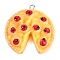 Opaque Resin Pendants, Pizza Charms, with Platinum Tone Iron Loop, Platinum, 33.5x31.5x9.5mm, Hole: 2mm