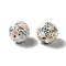 Polymer Clay Rhinestone Beads, with Imitation Gemstone Chips, Round, White, 16x17mm, Hole: 1.8mm
