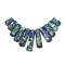 Synthetic Gemstone Beads Strands, Regalite and Lapis Lazuli, Graduated Fan Pendants, Focal Beads, Dyed, Blue, 15~39.5x9~10x5~5mm, Hole: 1.2mm, 11pcs/set, 3.93 inch/strand