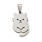 Non-Tarnish 304 Stainless Steel Pendants, Laser Cut, Fox Charm, Stainless Steel Color, 23x14x1mm, Hole: 3x5.5mm