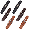 FINGERINSPIRE 6 Pairs 3 Colors Leather Sew-On Toggles Closures PU Leather Snap Toggle Sewing On Coat Toggles Metal Leather Clasp Fasteners Replacement Snap Toggle for Shoes Coat Jacket Bags DIY Craft