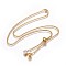 304 Stainless Steel Pendant Necklaces, with Box Chain, Rhinestone and Lobster Claw Clasps, Round, Golden, 20.27 inch(51.5cm)