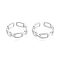 Brass Cuff Rings, Open Rings, Cable Chain Shape, Real Platinum Plated, Size 7, Inner Diameter: 17mm