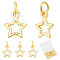 Brass Pendants, with Jump Rings, Long-Lasting Plated, Star, Real 18K Gold Plated, 12x9.5x2mm, Hole: 4mm, 40pcs