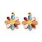 Ion Plating(IP) 304 Stainless Steel Charms, with Enamel, Flower Charm, Golden, 13x11x1.5mm, Hole: 1.2mm