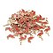 Alloy Enamel Pendants, Flamingo Shape, Pale Violet Red, Light Gold, 26x14x2.5mm, Hole: 1mm