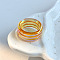Plastic Finger Rings for Women, Stripe, Gold, Inner Diameter: 18mm