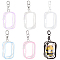 6Pcs 6 Colors Portable Travel Transparent Plastic Zipper Bags with Alloy Clasps, Rectangle, Mixed Color, 15.6cm, 1pc/color