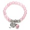 8mm Natural Rose Quartz Stretch Bracelets, Tree of Life Alloy Charm  Bracelets for Women Men, Antique Silver