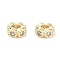 Brass Micro Pave Cubic Zirconia Beads, Cadmium Free & Nickel Free & Lead Free, Flat Round, Real 18K Gold Plated, Clear, 6x3mm, Hole: 2mm