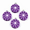 Handmade Polymer Clay Pendants, with Platinum Tone Iron Findings, Orange Shape, Dark Violet, 17~18.5x14~15x4~5mm, Hole: 2mm