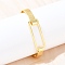 Elegant Brass Bangles for Women, Rack Plating, Long-Lasting Plated, Cadmium Free & Lead Free, Real 18K Gold Plated, 1/2 inch(1.3cm), Inner Diameter: 2-3/8x2 inch(6x4.95cm)