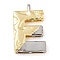 Brass Pendants, Cadmium Free & Nickel Free & Lead Free, Real 18K Gold Plated And Platinum, Letter Charms, Letter E, 28x17.5x4mm, Hole: 3x2mm