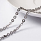 Tarnish Resistant 304 Stainless Steel Cable Chains, Unwelded, with Spool, Flat Oval, Stainless Steel Color, 4x3x0.8mm, about 65.61 Feet(20m)/roll