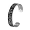 304 Stainless Steel Word Cuff Bangle with Magnetic Iron Beaded, Rune Words Odin Norse Viking Amulet Magnetic Therapy Jewelry, Electrophoresis Black, Inner Diameter: 2-3/8 inch(6.1cm)