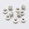 Brass Spacer Beads, Flat Round, Platinum, 4.5x2mm, Hole: 2mm