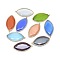Cat Eye Pendants, with Brass Findings, Horse Eye, Faceted, Golden, Mixed Color, 39.5x20.5~21x4mm, Hole: 1.2mm