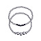 Stainless Steel Round Beaded Stretch Bracelets for Women Men, Platinum