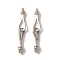 Brass Hook and S-Hook Clasps, Cadmium Free & Nickel Free & Lead Free, Platinum, 33mm, Hole: 1.4mm