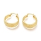 Brass Thick Hoop Earrings, Long-Lasting Plated, Textured, Ring, Real 18K Gold Plated, 30.5x25.5x9.7mm, Pin: 1.5mm