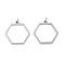 Non-Tarnish 304 Stainless Steel Pendants, Laser Cut, with Jump Ring, Stainless Steel Color, Hexagon, 17x16.5x1mm, Hole: 2mm