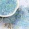 AB Color Plated Glass Seed Beads, Transparent Colours Rainbow, Peanut, Colorful, 4~4.5x2~2.5x2~2.5mm, Hole: 0.8~0.9mm, about 10000pcs/pound