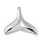 Rack Plating Brass Pendants, Long-Lasting Plated, Lead Free & Cadmium Free, Fishtail Charms, Platinum, 22x25x2.8mm, Hole: 1.4mm