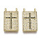Brass Micro Pave Cubic Zirconia Pendants, Nickel Free, Rectangle with Cross, Real 16K Gold Plated, Black, 19x11x2mm, Hole: 1mm