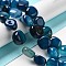 Natural Agate Beads Strands, Dyed & Heated, Nuggets, Tumbled Stone, Steel Blue, 14~15x10~14x8~9.5mm, Hole: 1.6mm, about 12~13pcs/strand, 7.09~7.48''(18~19cm)