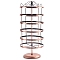 6-Tier Rotatable Iron Earring Display Towers, with 288 Holes, Red Copper, 19.5x19.5x48cm