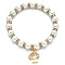 Alloy & Crystal Rhinestone  Charm Bracelets, Glass Pearl Round Beaded Stretch Bracelets for Women, Golden, Tree of Life, Inner Diameter: 2-3/8 inch(6cm)