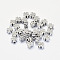 Long-Lasting Plated Brass Beads, Nickel Free, Four Leaf Clover, Real Platinum Plated, 5x5x2.5mm, Hole: 1.5mm
