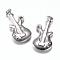 Tarnish Resistant 201 Stainless Steel Pendants, Guitar, Stainless Steel Color, 20x10x3mm, Hole: 1.2mm