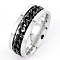 304 Stainless Steel Rotatable Chain Finger Rings for Men, Fidget Spinner Ring for Calming Worry Meditation, Bottle Opener Finger Rings, Stainless Steel Color, Black, US Size 10(19.8mm)