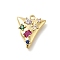 Brass Micro Pave Cubic Zirconia Pendants, Triangle Charms, Colorful, 14x12x3mm, Hole: 1.2mm
