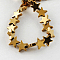 Non-magnetic Synthetic Hematite Beads Strands, Grade A, Star, Golden Plated, 6x6x2mm, Hole: 1mm, 85pcs/strand, 15.5 inch