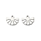 201 Stainless Steel Charms, Fan Charm, Anti-Tarnish, Stainless Steel Color, 8x10x1mm, Hole: 1.2mm
