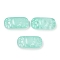 Spray Painted Transparent Glass Connector Charms, Curved Rectangle Links, Medium Aquamarine, 25x12x6.5mm, Hole: 1.4mm