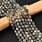 Natural Labradorite Beads Strands, with Seed Beads, Faceted, Flat Round, 6~6.5x4mm, Hole: 1mm, about 50pcs/strand, 15.35''(39cm)
