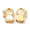 Rack Plating Brass Twister Clasps, with Shell, Cadmium Free & Lead Free, Real 18K Gold Plated, Long-Lasting Plated, Heart, 14mm, Heart: 7x8x5.5mm, Hole: 3x3mm