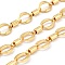 Handmade Brass Oval Link Chains, with Column Links, Unwelded and with Spool, Lead Free & Nickel Free & Cadmium Free, Long-Lasting Plated, Real 18K Gold Plated, Oval: 8x7x1.5mm, Column: 9x3mm, about 16.4 Feet(5m)/roll