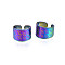 Ion Plating(IP) Rainbow Color 304 Stainless Steel Snake Pattern Open Cuff Ring, Chunky Wide Ring for Women, US Size 7 1/4(17.5mm)