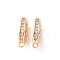 Brass Micro Pave Cubic Zirconia Fold Over Clasps, Cadmium Free & Nickel Free & Lead Free, Real 18K Gold Plated, 11x6.5x2mm, Hole: 1mm