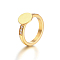 Elegant Stainless Steel Round Rhinestone Ring Suitable for Daily Wear for Women, Golden, US Size 8(18.1mm)