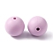 Silicone Beads, Round, Plum, 15mm, Hole: 3mm