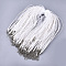 Waxed Cord and Organza Ribbon Necklace Making, with Iron Lobster Claw Clasps, Platinum, White, 17.6 inch~17.8 inch(45~45.5cm), 7mm