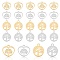 24Pcs 2 Style PVD Vacuum Plating 201 Stainless Steel Charms, Laser Cut, Mixed Shapes, Golden & Stainless Steel Color, 12pcs/style